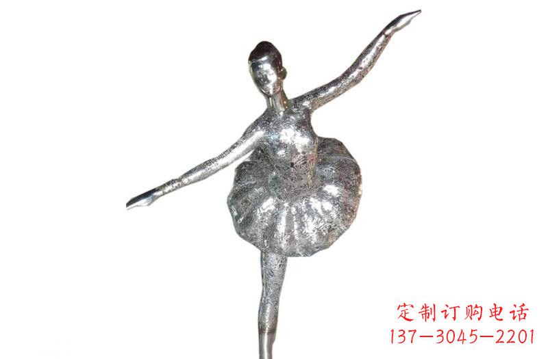 河源不锈钢跳芭蕾的女孩雕塑
