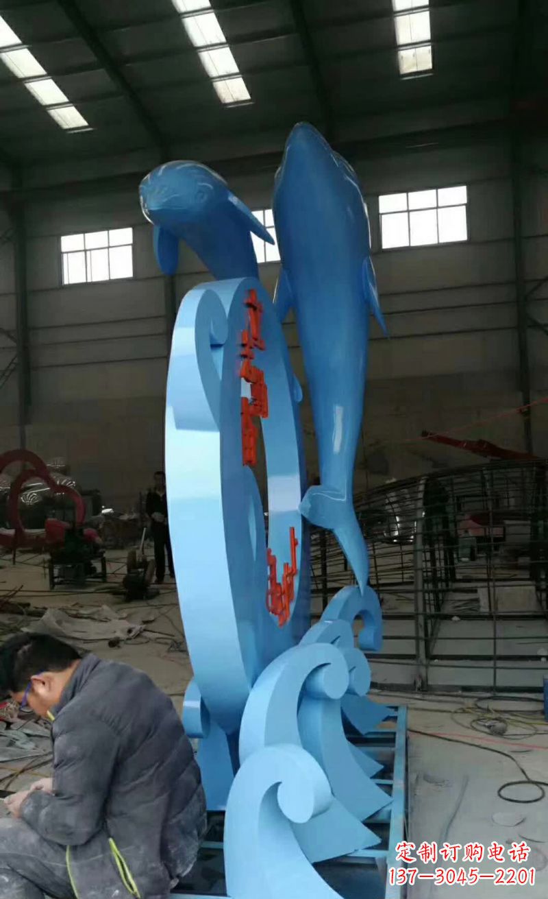 河源不锈钢海豚雕塑精致优雅的艺术品
