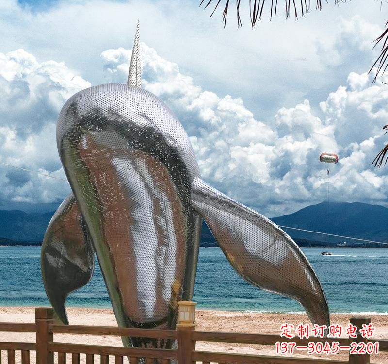 河源不锈钢鲸鱼雕塑精美绝伦