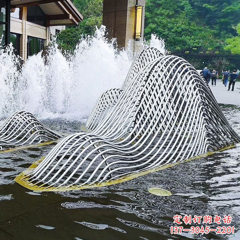 河源不锈钢网格制作的假山雕塑