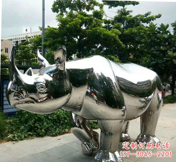 河源不锈钢犀牛雕塑