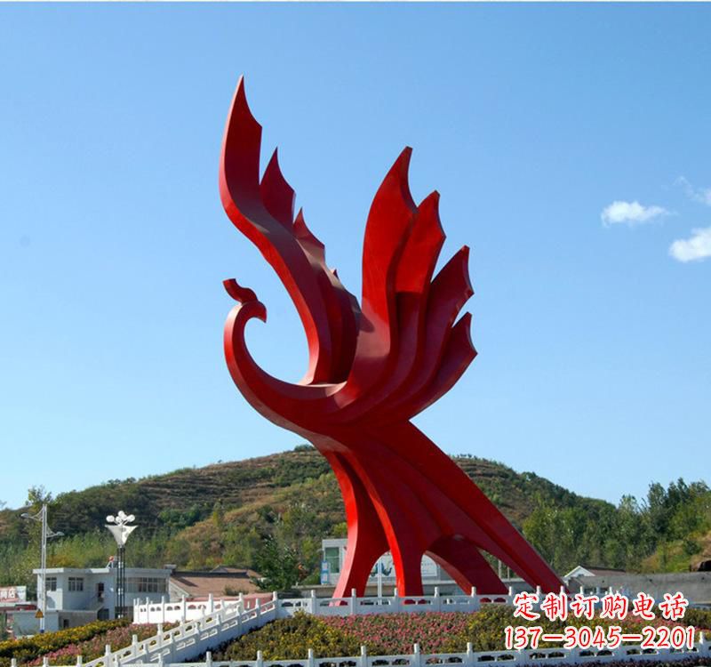 河源不锈钢现代凤凰雕塑——给都市带来灵动之美