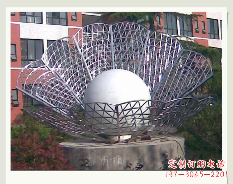 河源海洋精灵不锈钢贝壳雕塑