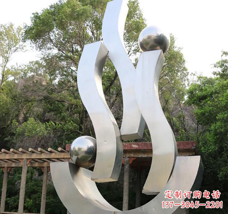 河源不锈钢小区s型飘带雕塑