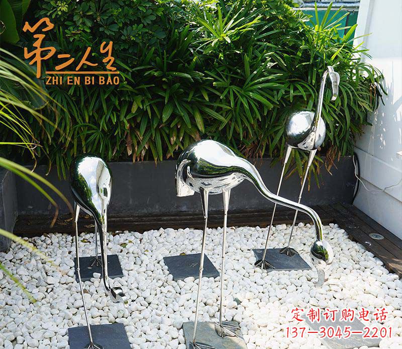 河源不锈钢仙鹤雕塑象征着吉祥和美景