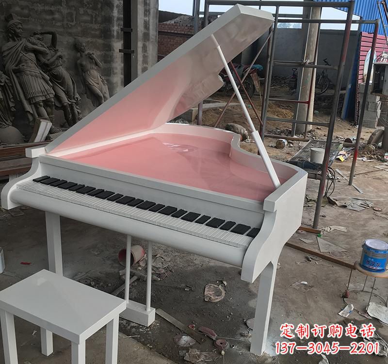河源不锈钢校园钢琴雕塑