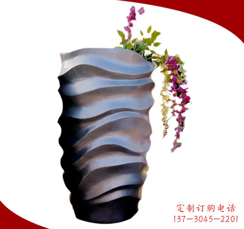 河源不锈钢校园景观花盆雕塑美化校园环境