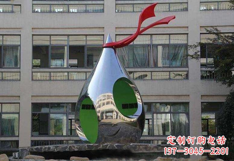 河源不锈钢校园水滴雕塑