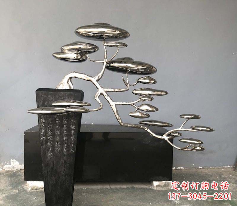 河源不锈钢迎客松雕塑雕塑带来的美丽
