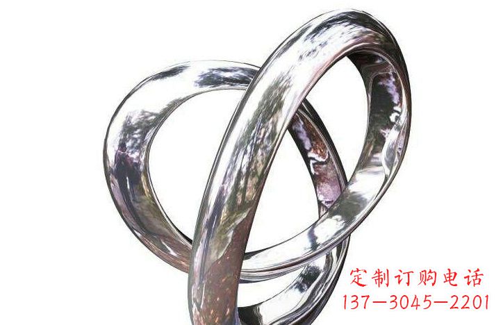 河源不锈钢圆环雕塑折射出动态的美
