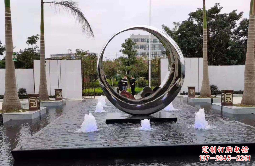 河源圆环景观喷泉雕塑视觉与声音的完美结合