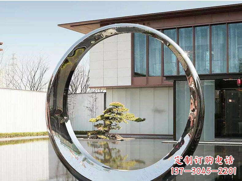 河源不锈钢月亮雕塑精美绝伦