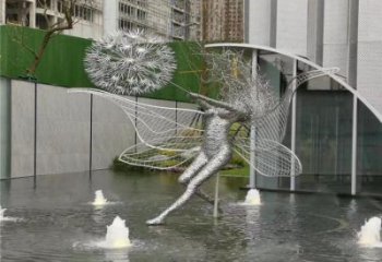 河源美丽的不锈钢蒲公英雕塑