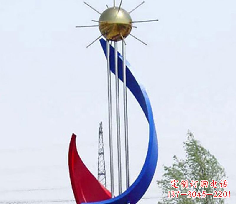 河源流动的美——不锈钢飘带雕塑