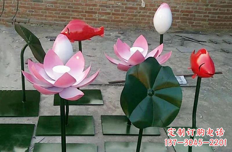 河源彩色不锈钢鲤鱼雕塑传承古典文化的艺术之作