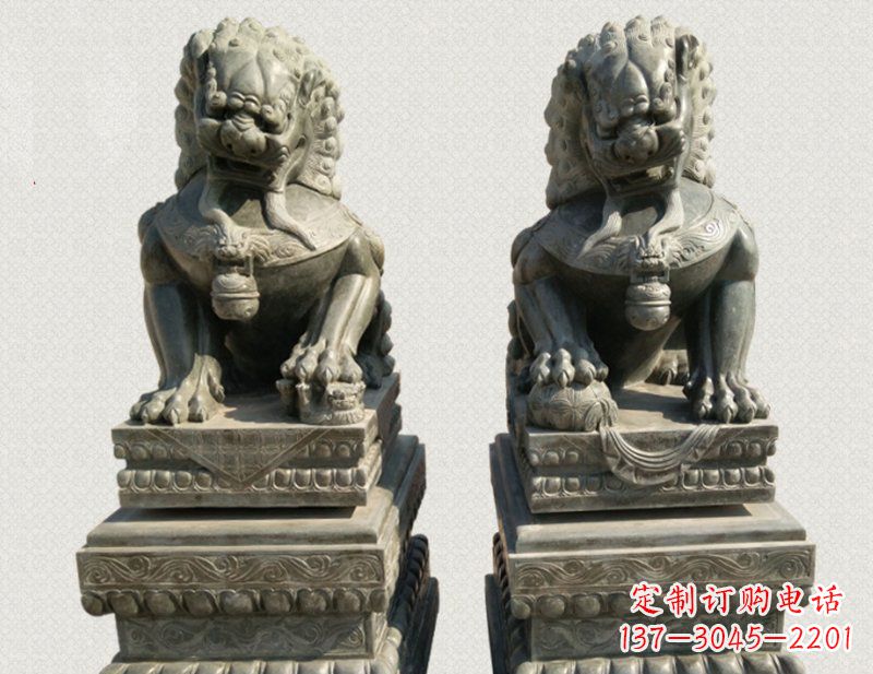 河源狮子雕塑象征王者风范