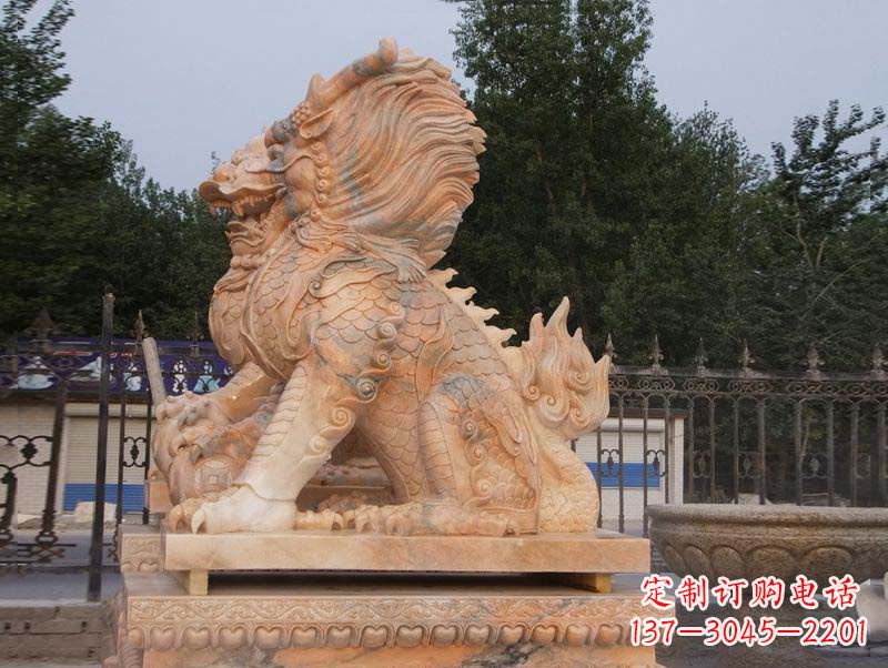 河源麒麟门口镇宅石雕