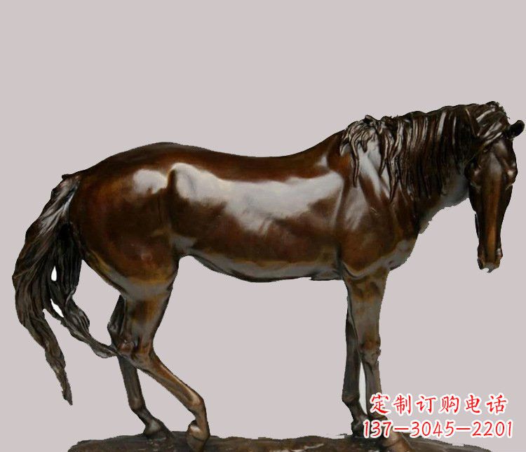 河源草原动物马铜雕摆件 (4)