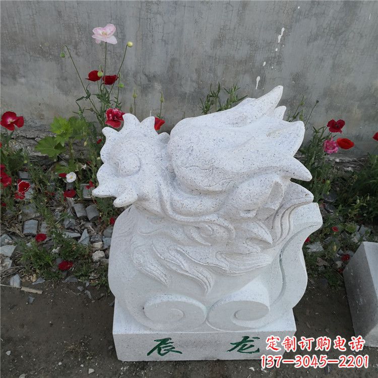 河源辰龙—汉白玉动物雕塑摆件