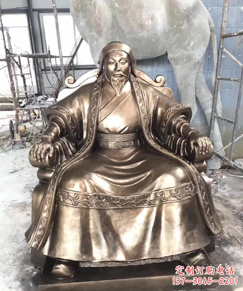 河源成吉思汗铜雕——象征着蒙古强大力量