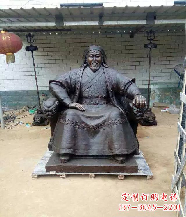 河源成吉思汗铜雕古代伟人