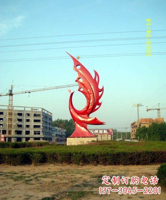 河源不锈钢凤凰雕塑传承传统文化的艺术精品
