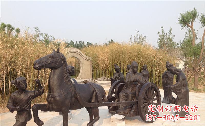 河源城市公园的马车雕塑