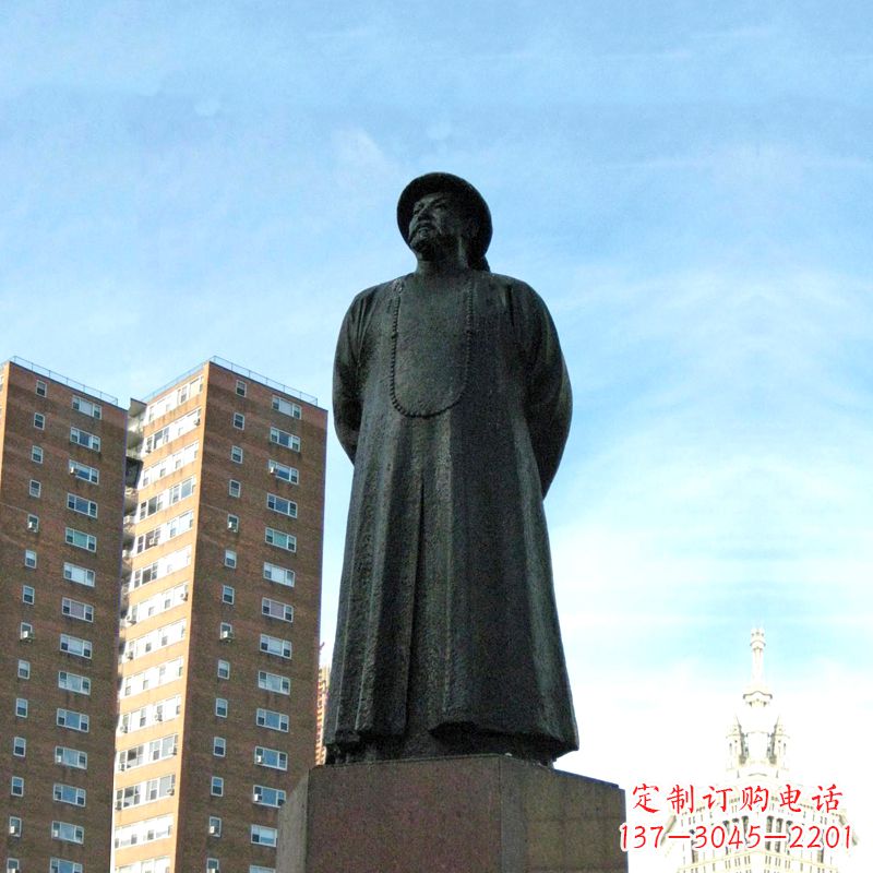河源林则徐雕塑标志着城市文化的名人