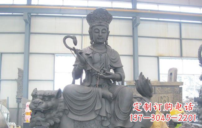 河源文殊菩萨坐狮子雕塑