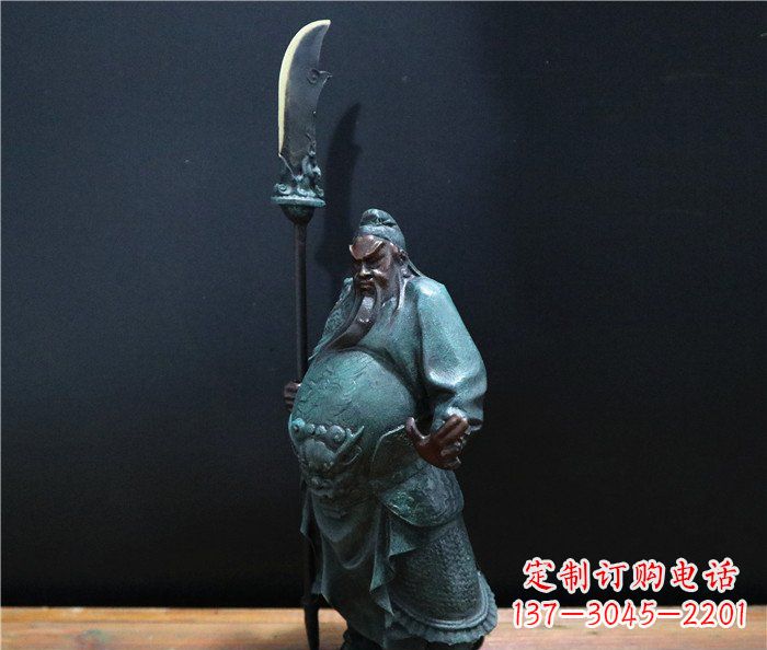 河源玻璃钢仿铜关公雕塑