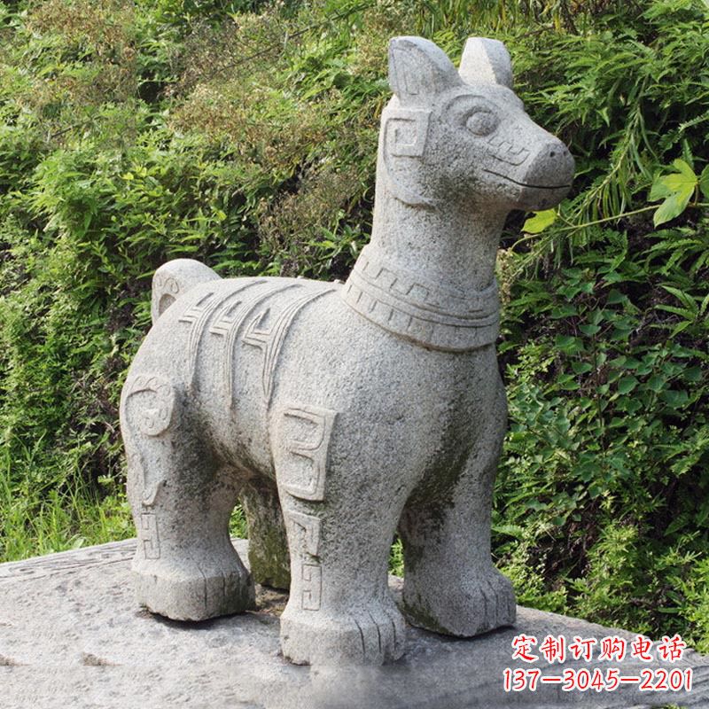 河源精美的生肖狗石雕摆件