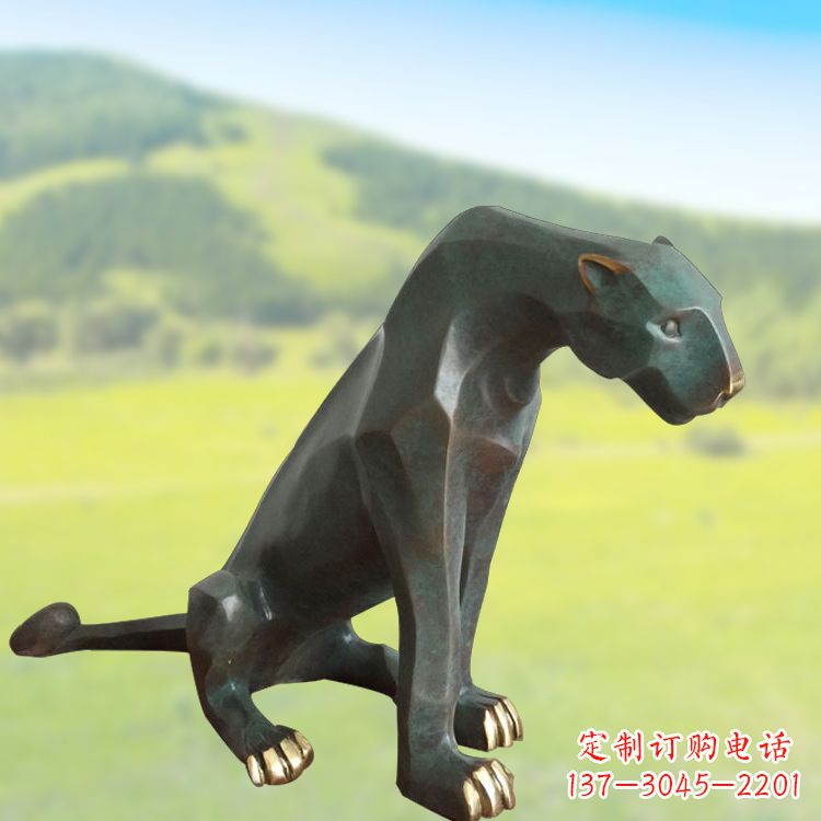 河源精美铜质豹雕塑精致雕刻,精美外形