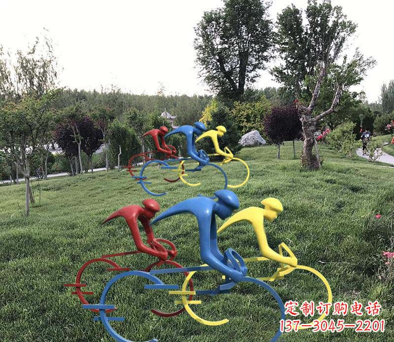 河源抽象骑自行车公园景观雕塑