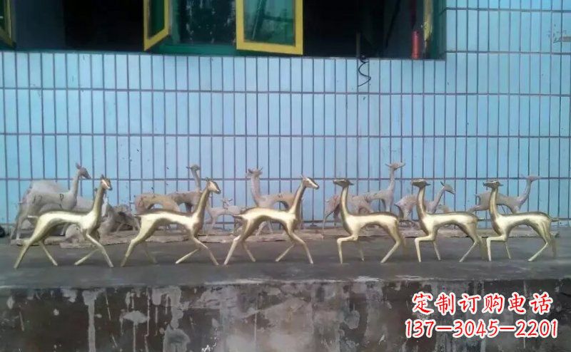 河源抽象小鹿公园动物铜雕