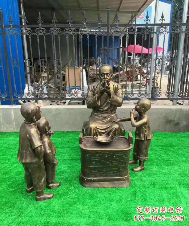 河源传统糖人铜雕——赞美传统文化的艺术精品