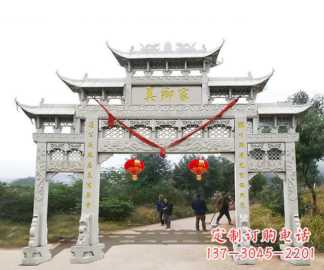 河源牌坊雕塑珍贵的传统文化