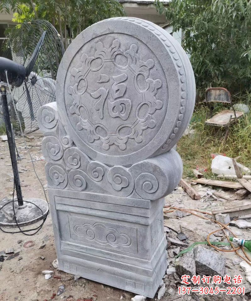 河源大理石抱鼓石雕门墩的美丽