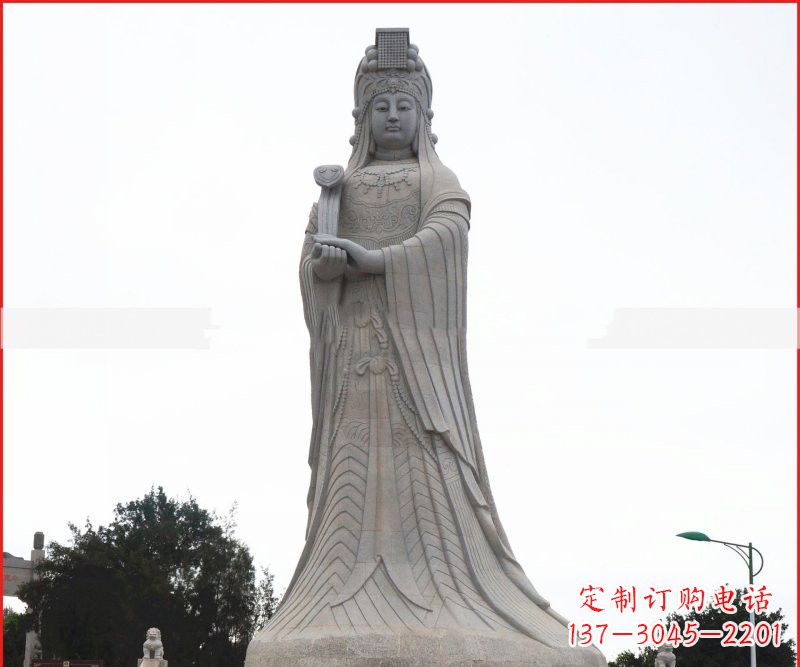 河源大理石大型妈祖神像雕塑