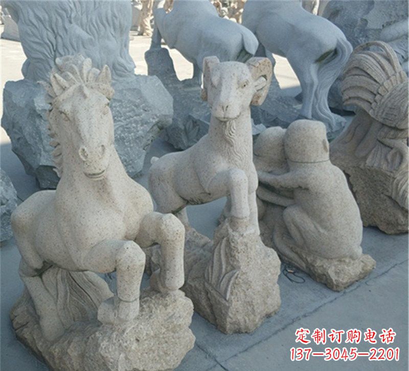 河源大理石公园动物雕塑
