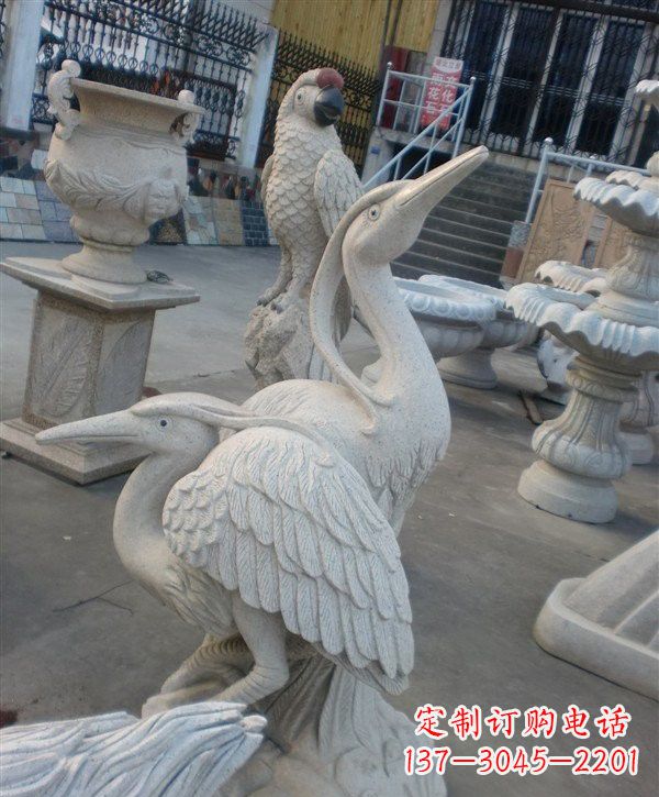 河源中领雕塑仙鹤石雕