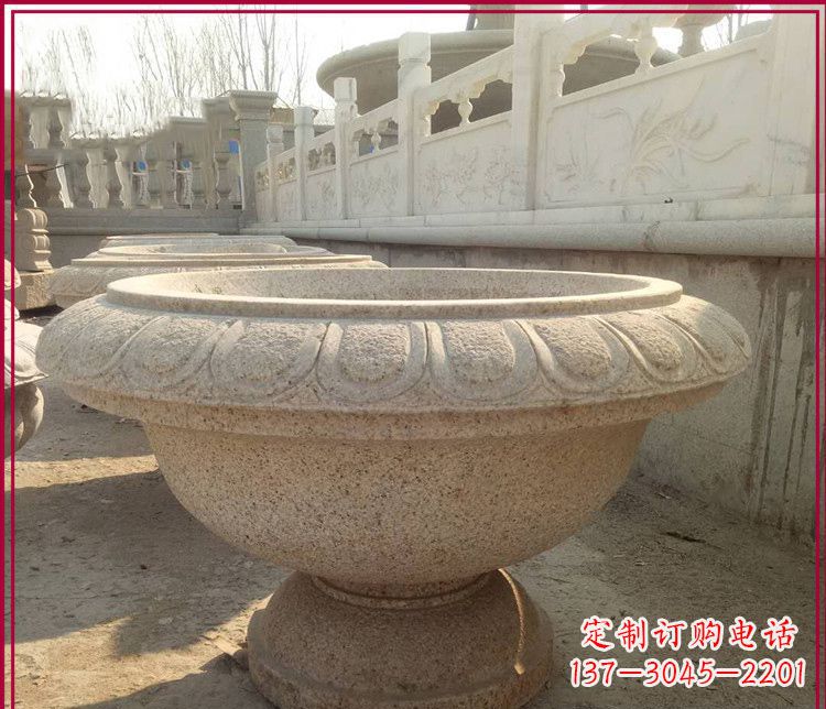 河源大理石花盆雕塑