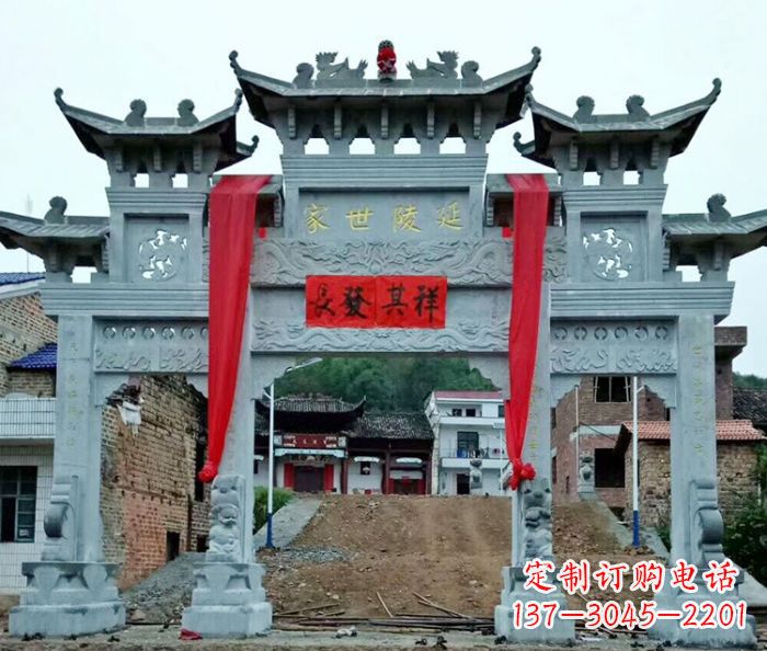 河源精美大理石牌坊雕塑