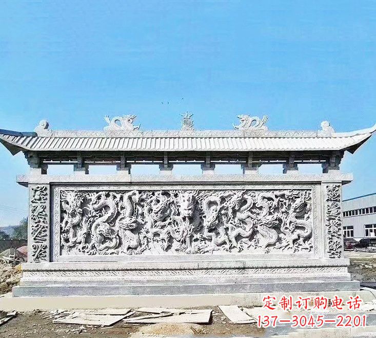 河源大理石九龙壁雕塑
