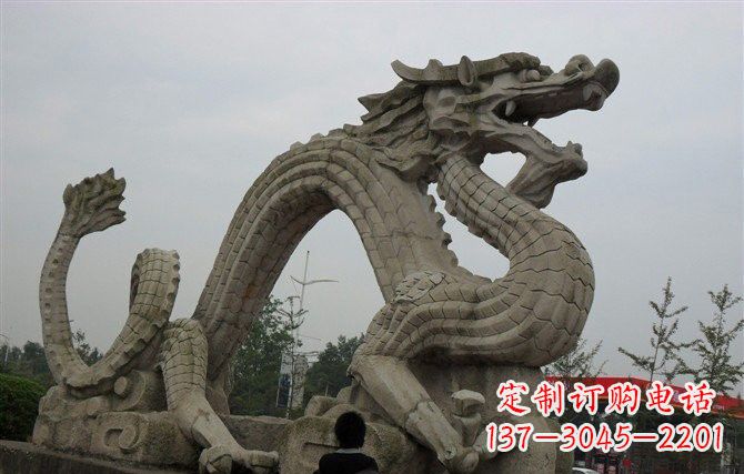 河源大理石龙雕塑,象征着力量与尊贵