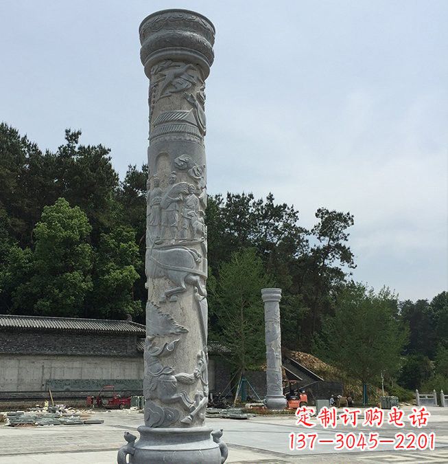 河源大理石龙柱雕塑
