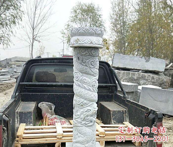 河源大理石龙柱雕塑