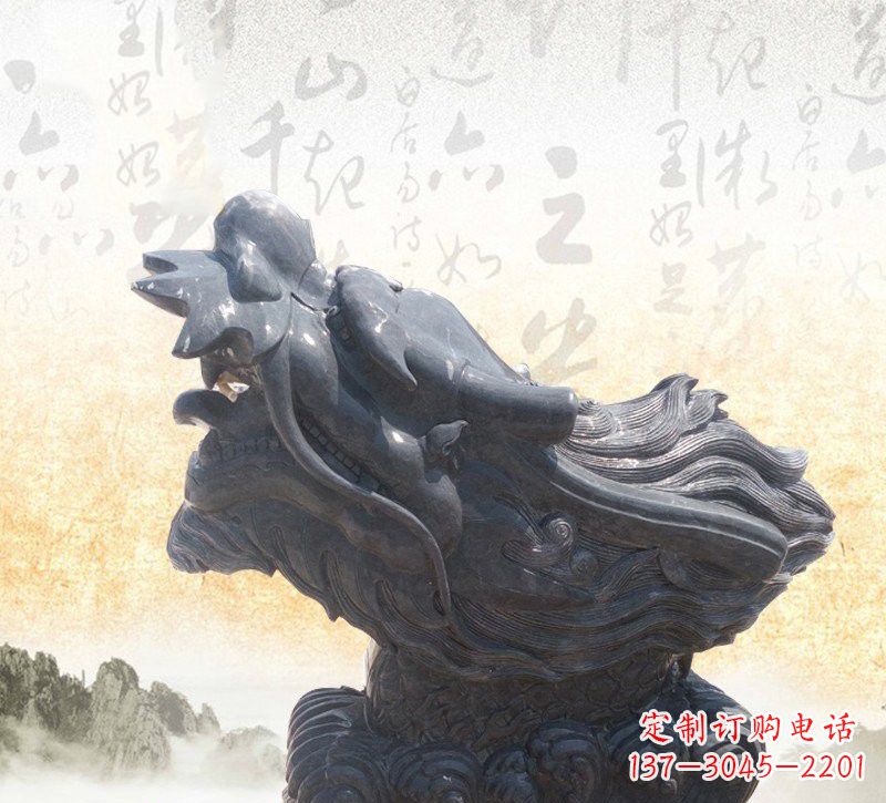 河源新潮大理石龙头雕塑