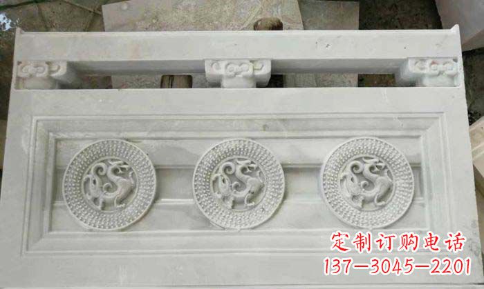 河源精美青龙石浮雕栏板雕塑