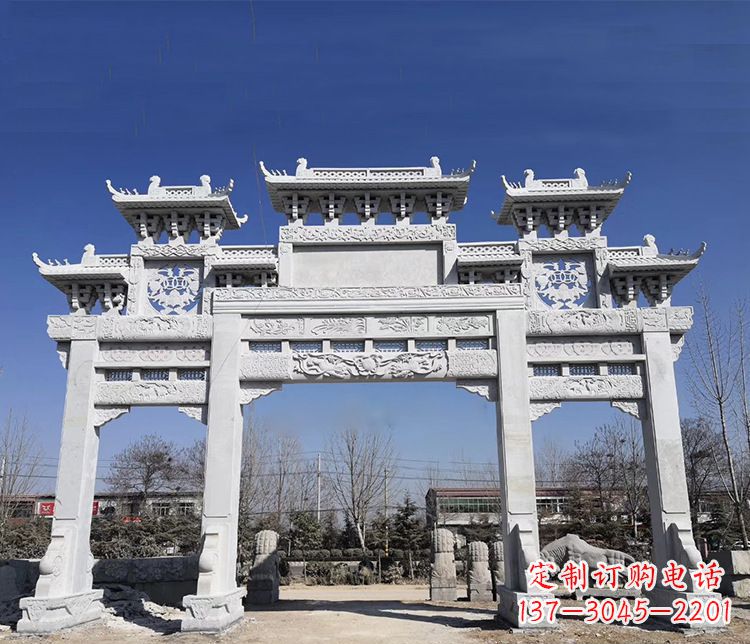 河源特色大理石牌坊石雕