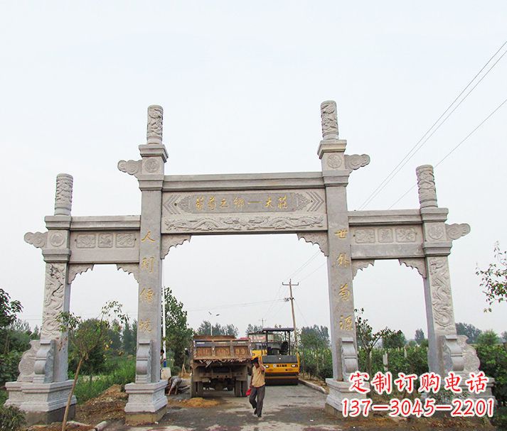 河源大理石牌坊石雕,艺术精髓永不凋零